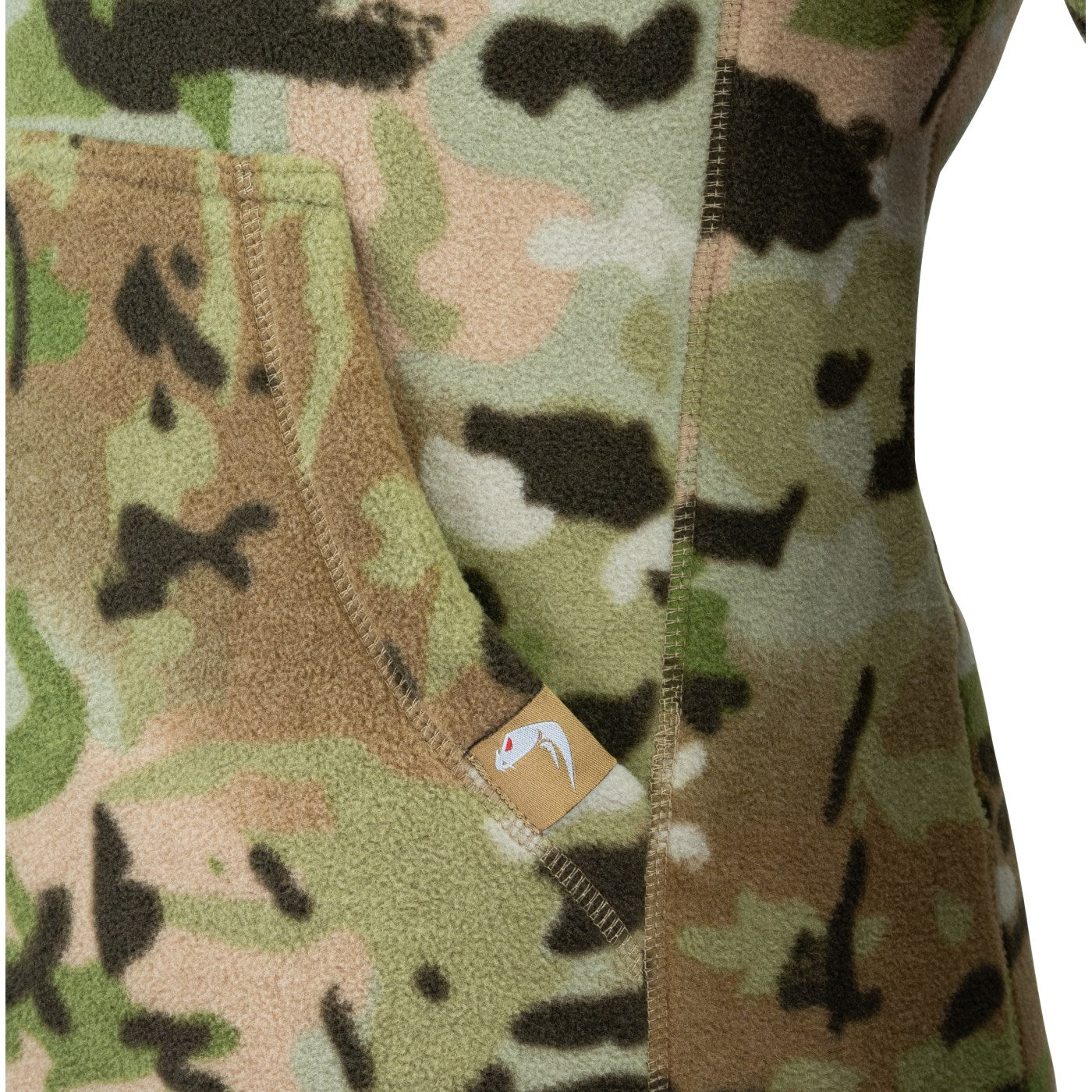Sudadera polar VIPER VCAM BLACK con capucha, bolsillo frontal, velcro en mangas y orificio para pulgares
