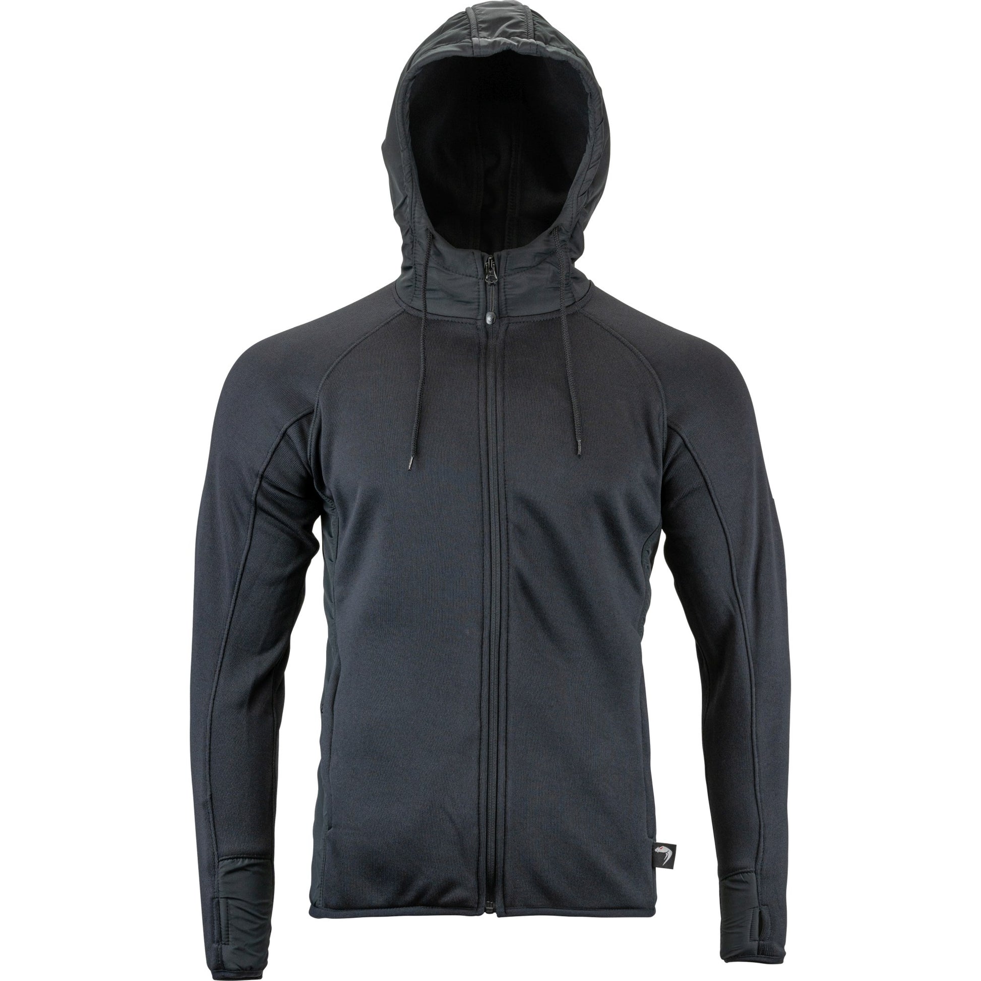 Sudadera polar STORM negra con capucha y bolsillos - VIPER