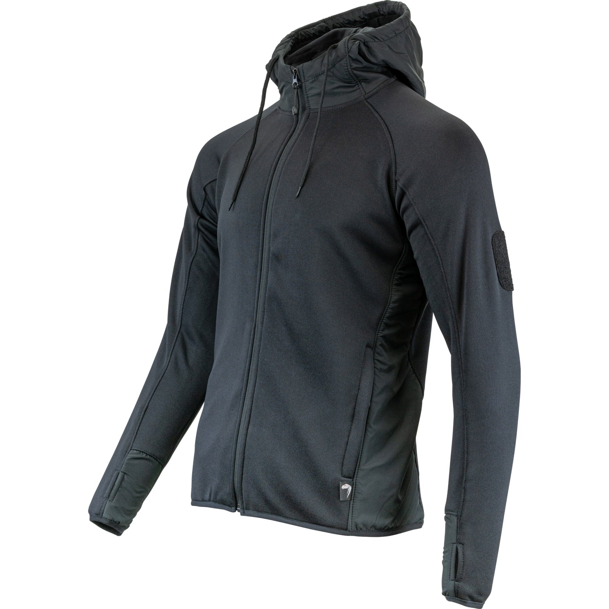 Sudadera polar STORM negra con capucha y bolsillos - VIPER