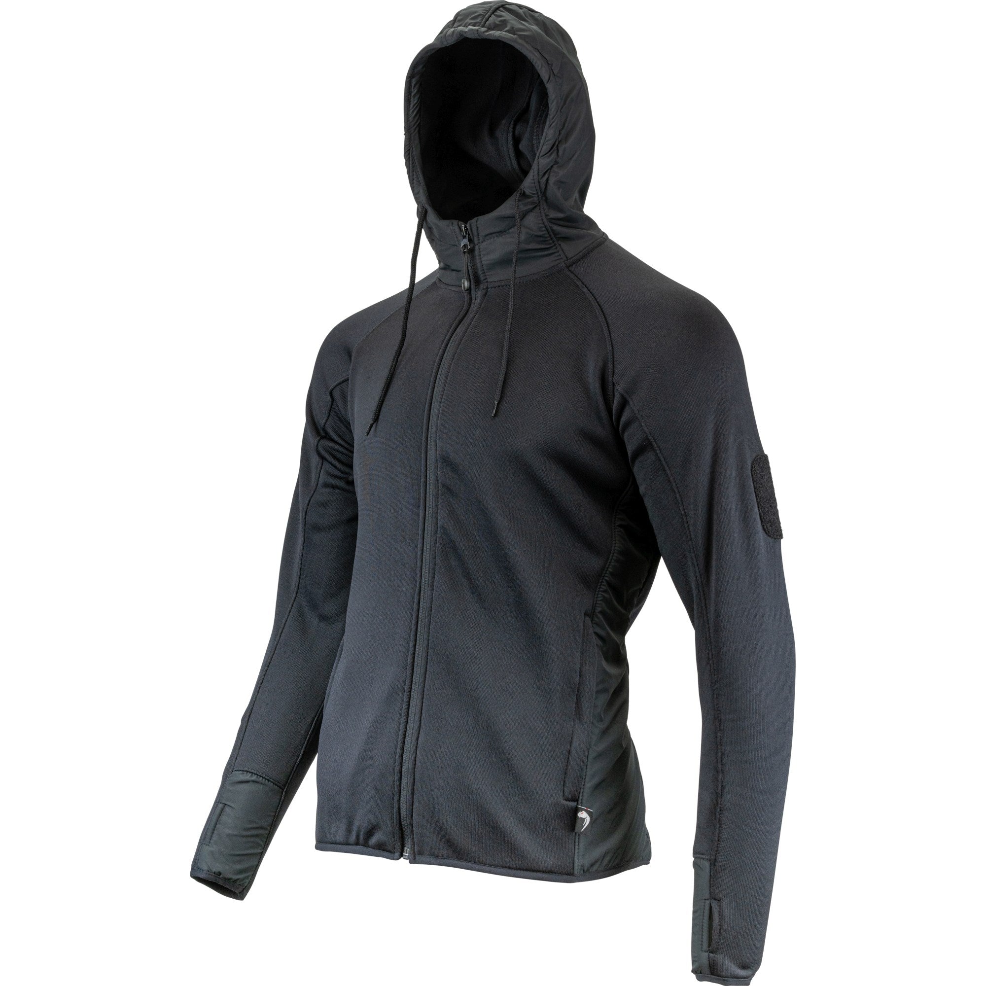 Sudadera polar STORM negra con capucha y bolsillos - VIPER