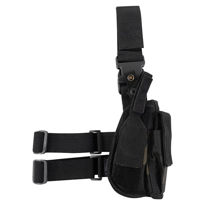 Funda táctica de muslo para pistola en camuflaje, cierre a presión y tirantes con hebilla FASTEX