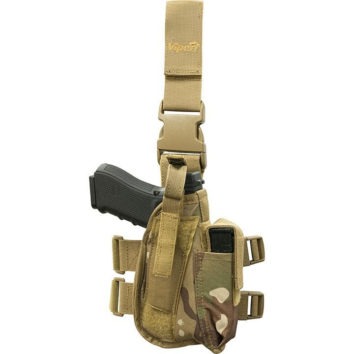 Funda pistolera táctica para muslo en camuflaje para diestros