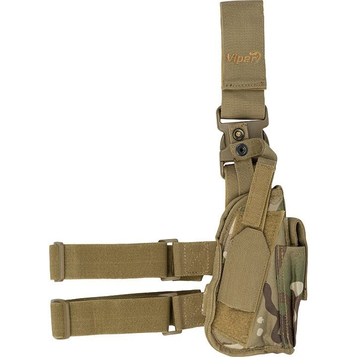 Funda pistolera táctica para muslo en camuflaje para diestros