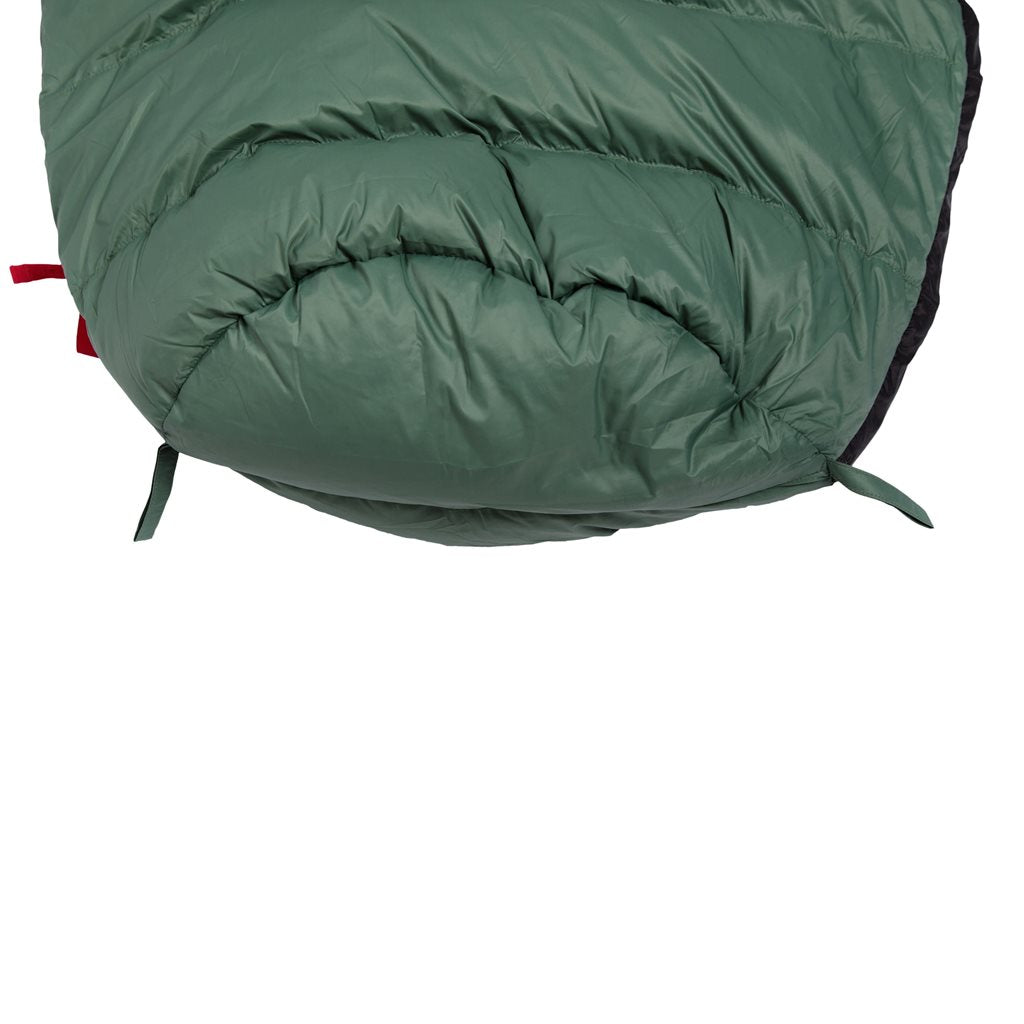 Saco de plumas VIKING 300 verde-negro 195 cm con cierre cremallera izquierdo