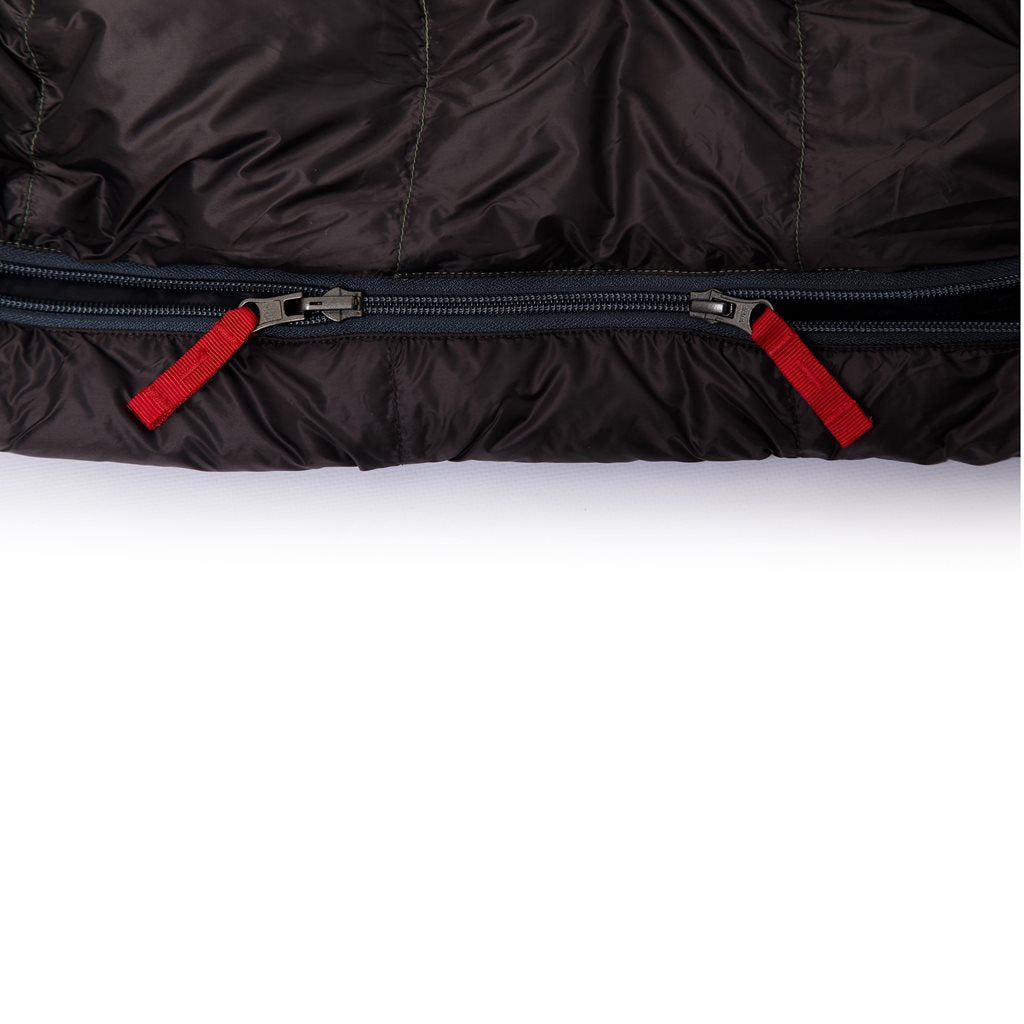 Saco de plumas VIKING 300 verde-negro 180 cm, cierre izquierdo