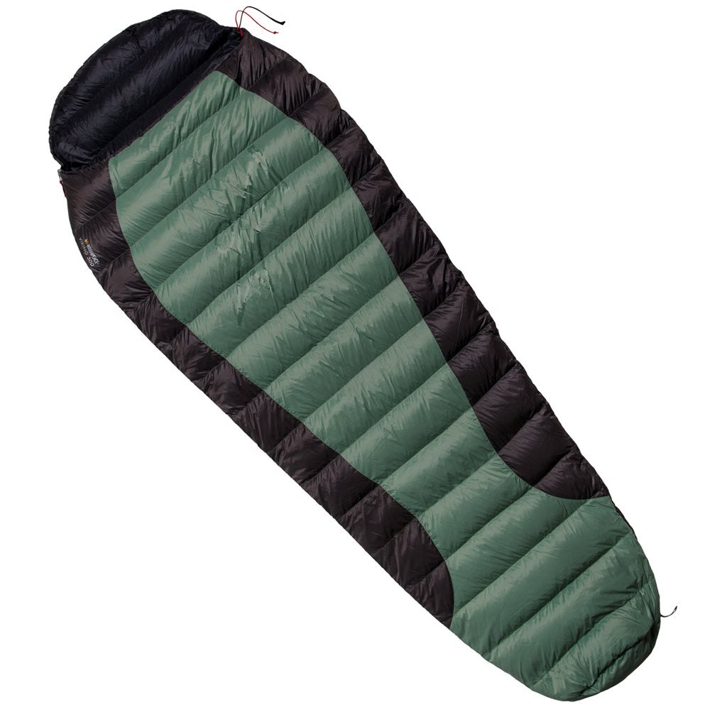 Saco de plumas VIKING 300 verde-negro 180 cm, cierre izquierdo