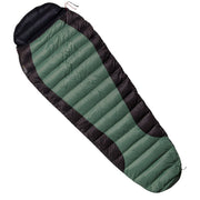 Saco de plumas VIKING 300 verde-negro 195 cm con cierre cremallera izquierdo