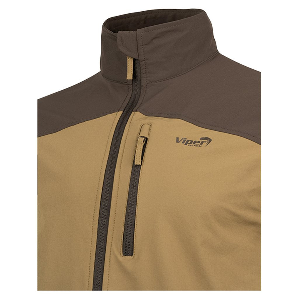 Chaqueta softshell ligera COYOTE, transpirable y elástica en cuatro direcciones