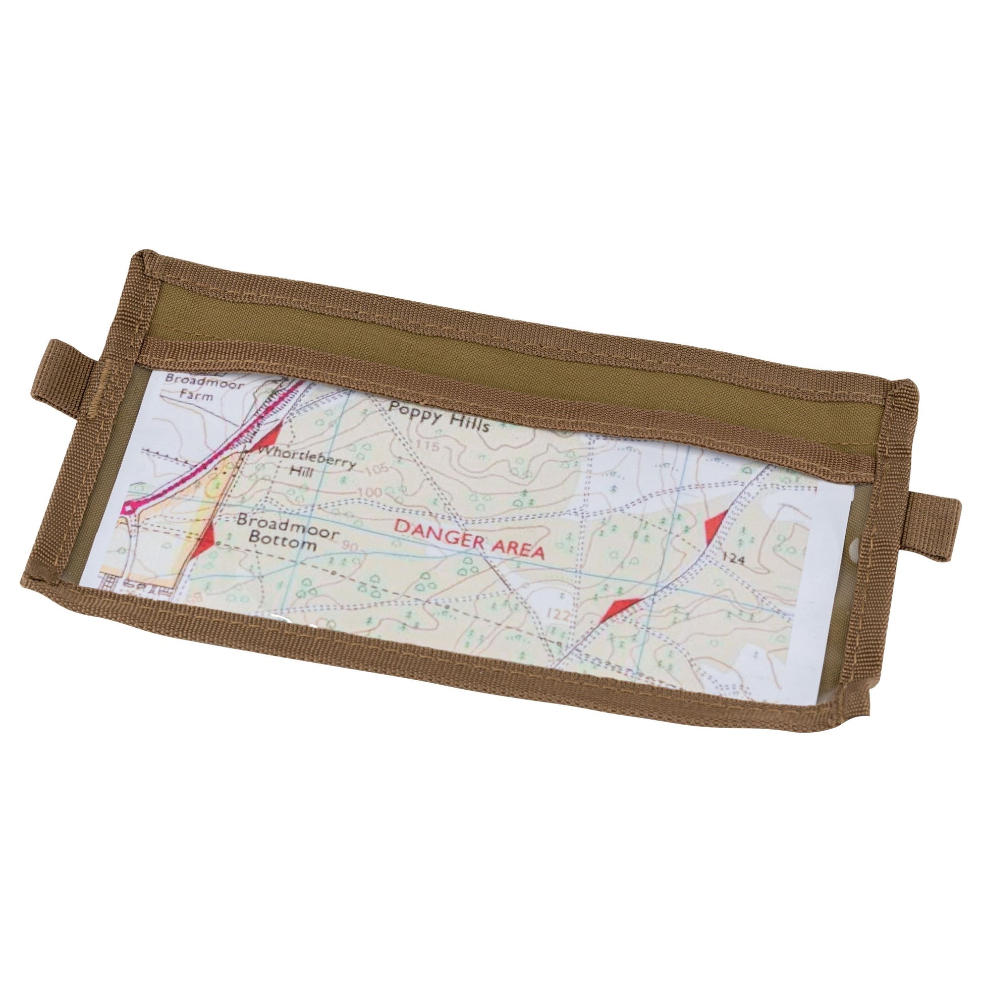 Funda VX COYOTE de Viper mostrando anclajes MOLLE/PALS exterior e interior y solapa administrativa desmontable
