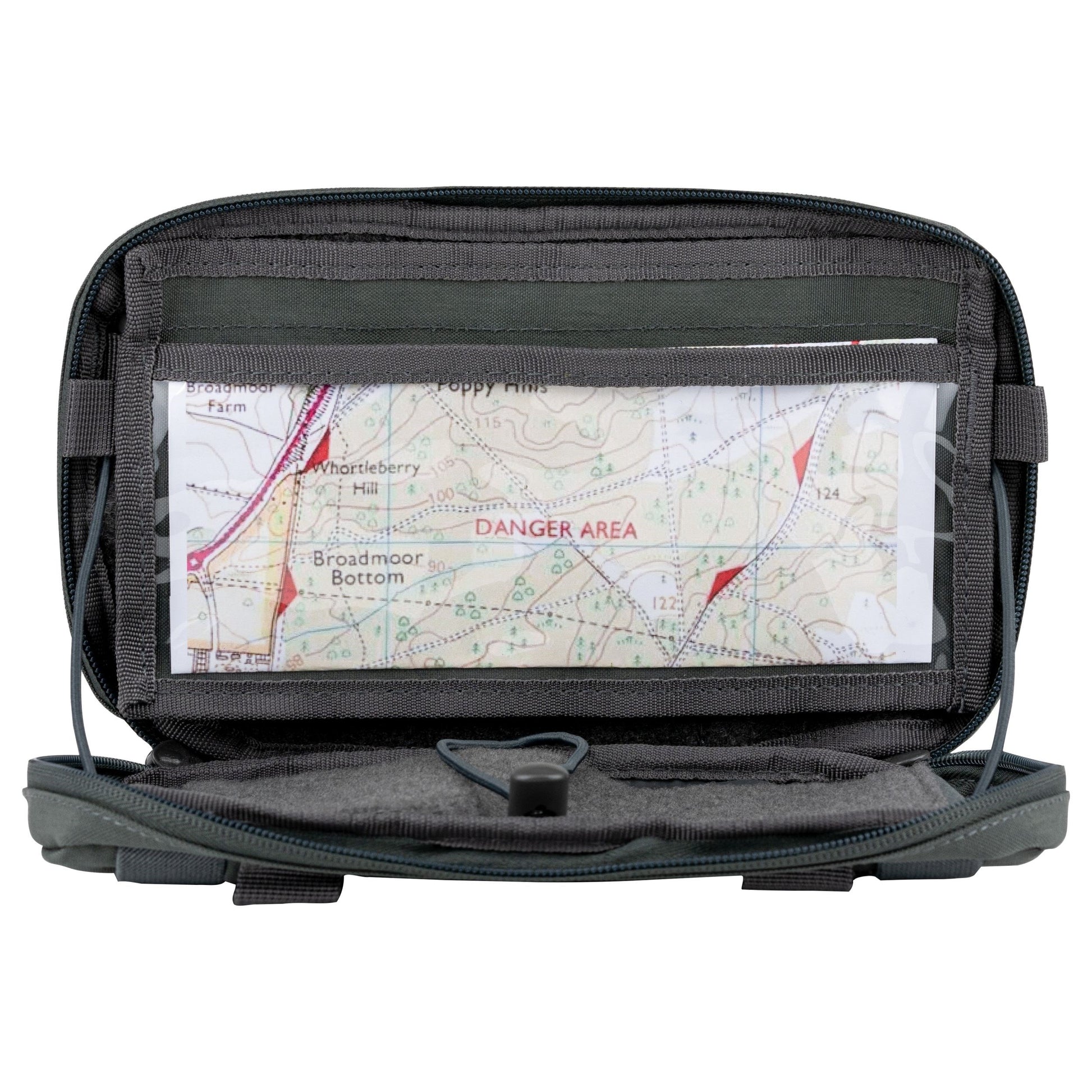 Funda VX COYOTE de Viper mostrando anclajes MOLLE/PALS exterior e interior y solapa administrativa desmontable