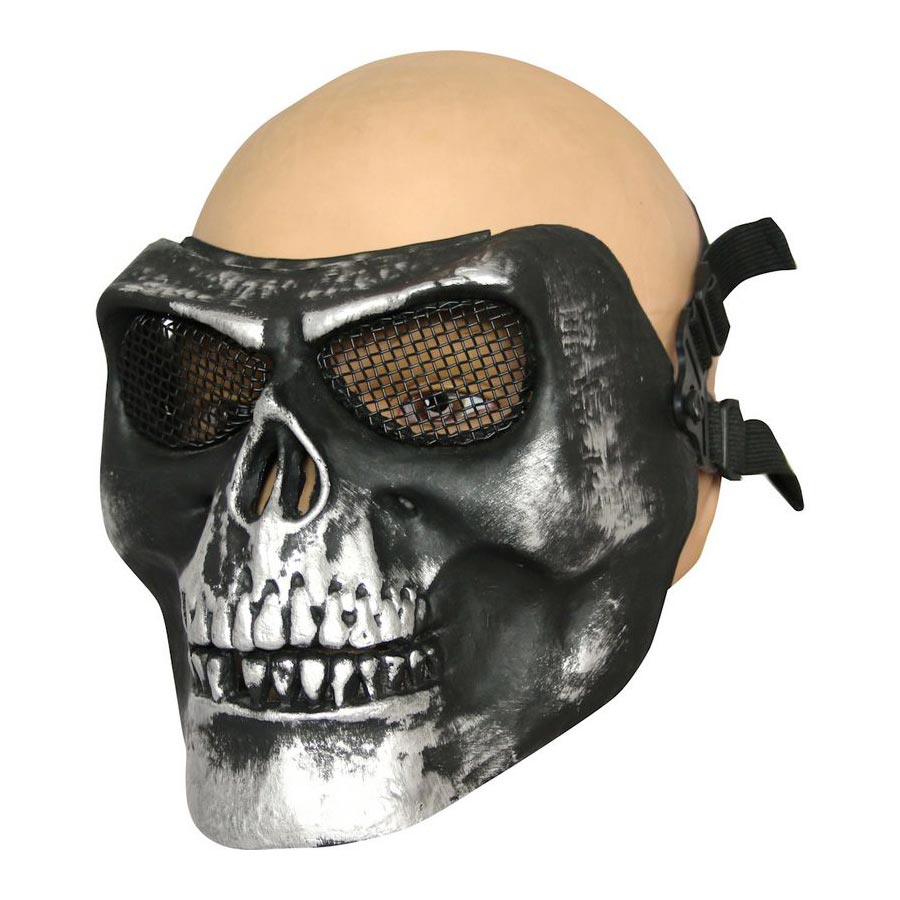 Máscara hardshell VIPER calavera para airsoft con dos correas elásticas y ajuste seguro