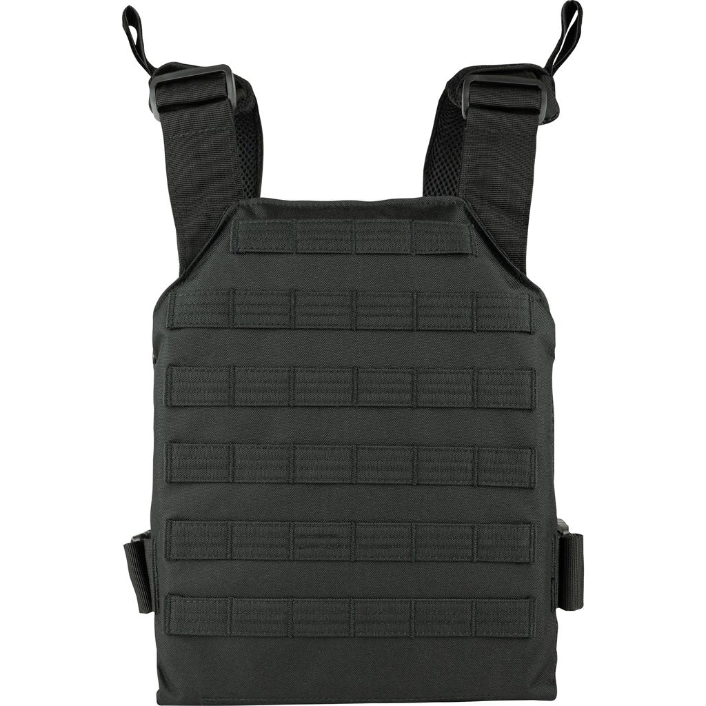 Vesta Portaplacas Elite Carrier Negro en 600D Cordura, modular frontal y trasero