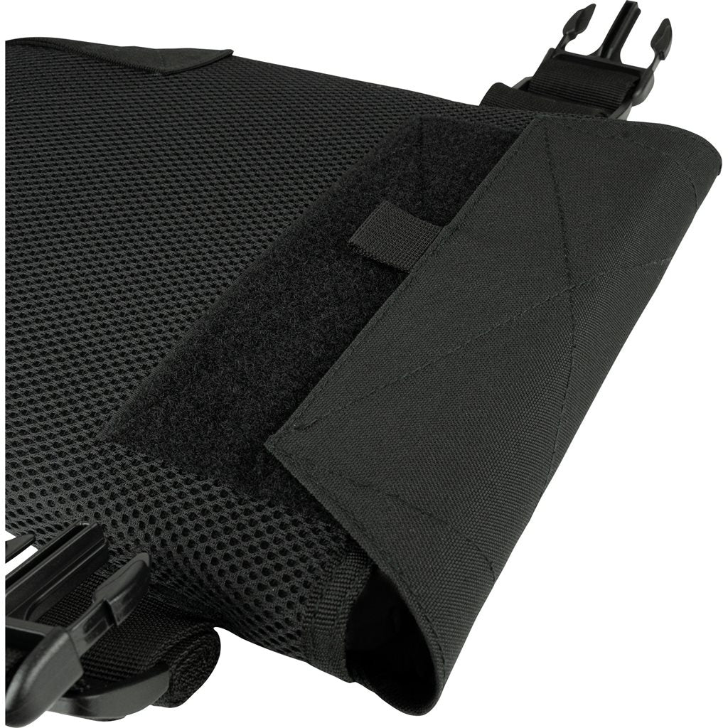 Vesta Portaplacas Elite Carrier Negro en 600D Cordura, modular frontal y trasero