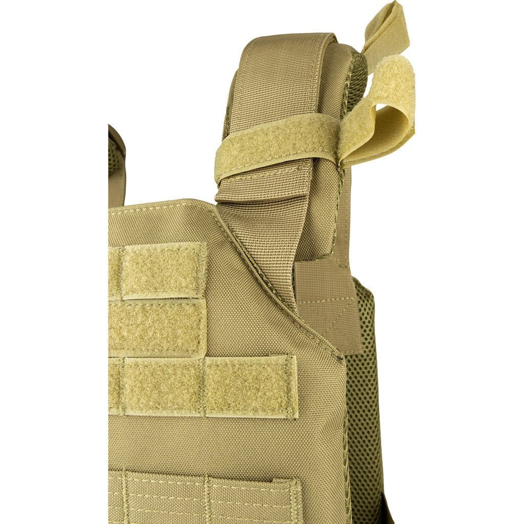 Vesta Portaplacas Elite Carrier Negro en 600D Cordura, modular frontal y trasero