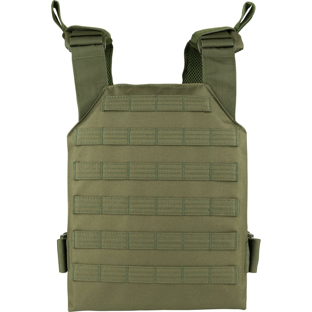 Vesta Portaplacas Elite Carrier Negro en 600D Cordura, modular frontal y trasero