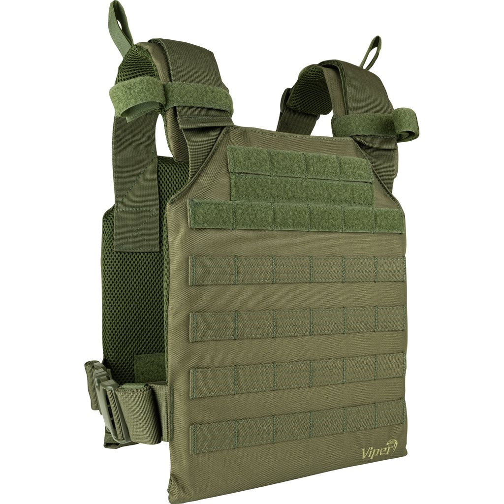 Vesta Portaplacas Elite Carrier Negro en 600D Cordura, modular frontal y trasero