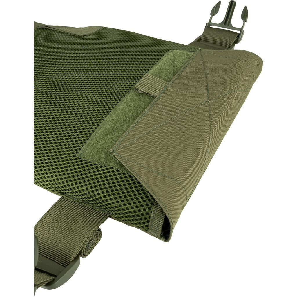 Vesta Portaplacas Elite Carrier Negro en 600D Cordura, modular frontal y trasero