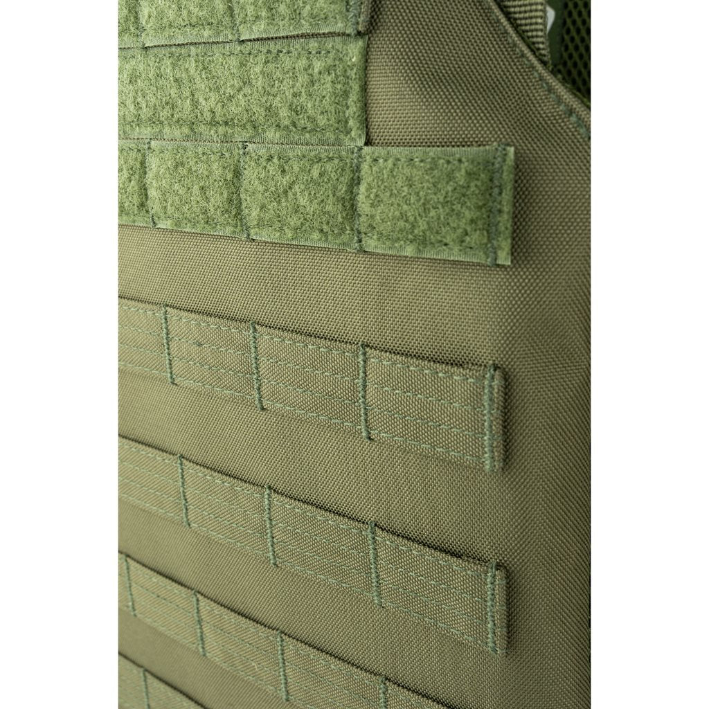 Vesta Portaplacas Elite Carrier Negro en 600D Cordura, modular frontal y trasero