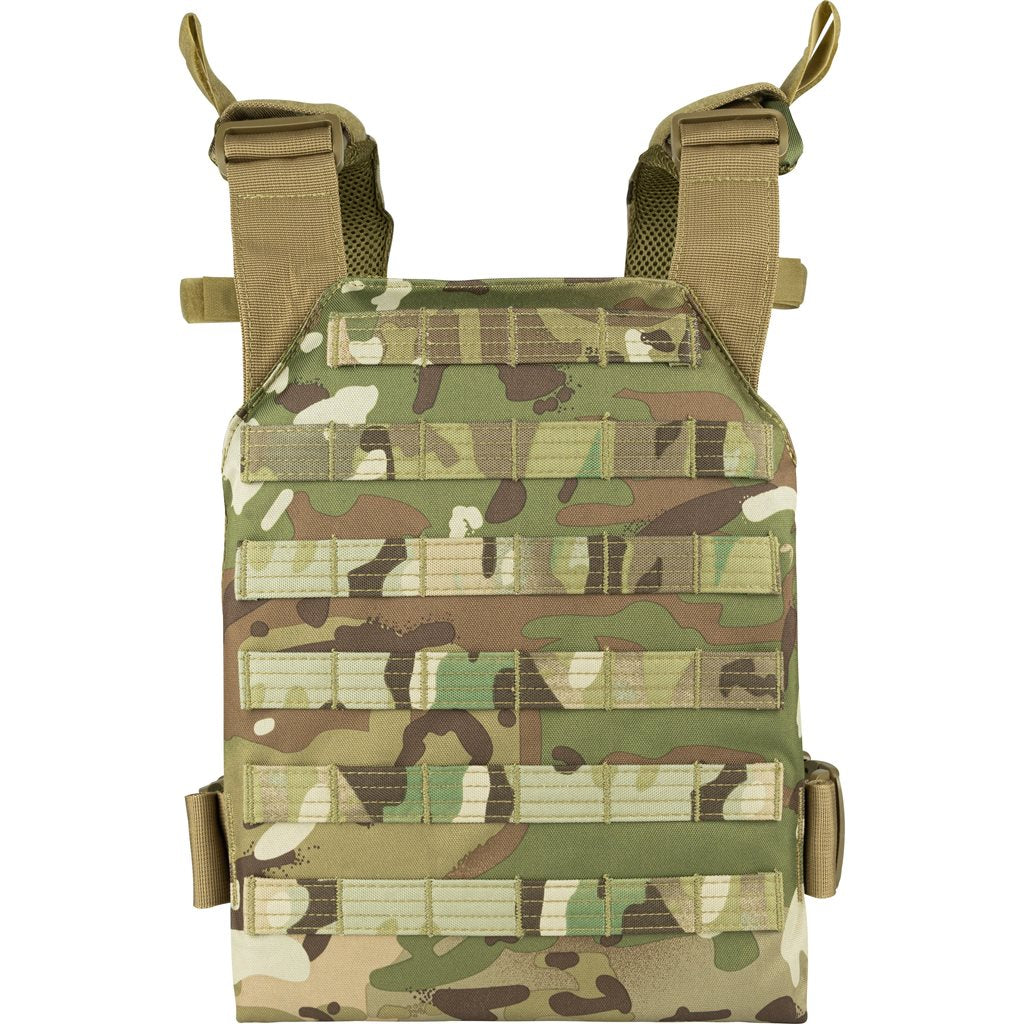 Vesta Portaplacas Elite Carrier Negro en 600D Cordura, modular frontal y trasero