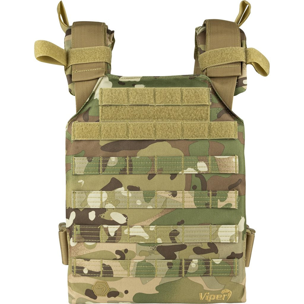 Vesta Portaplacas Elite Carrier Negro en 600D Cordura, modular frontal y trasero