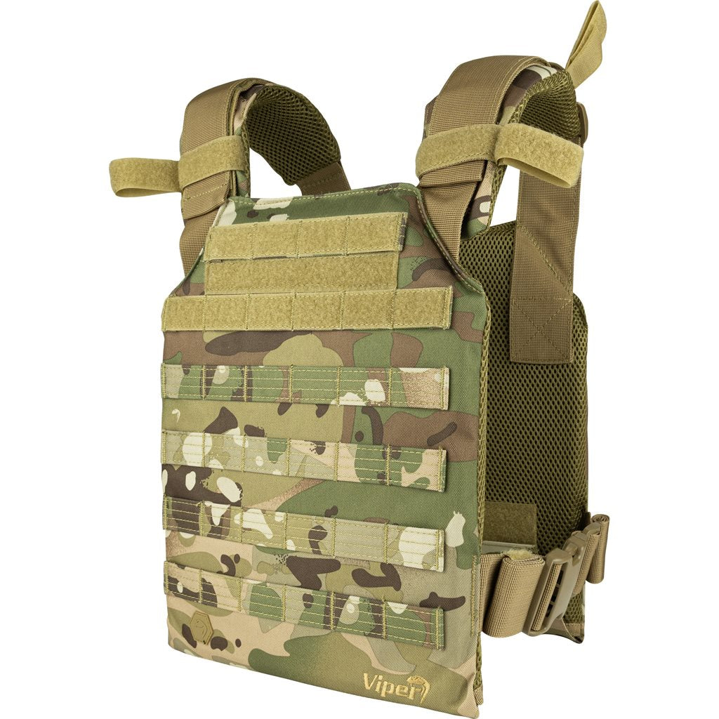 Vesta Portaplacas Elite Carrier Negro en 600D Cordura, modular frontal y trasero
