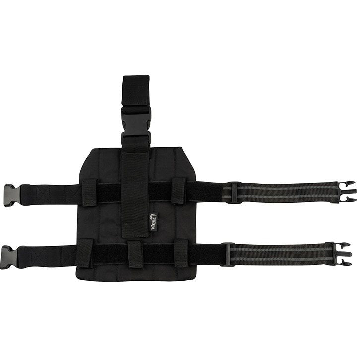 Panel muslera ELITE negro en 600D CORDURA, con cierres FASTEX, correas de ajuste y sistema PALS visible