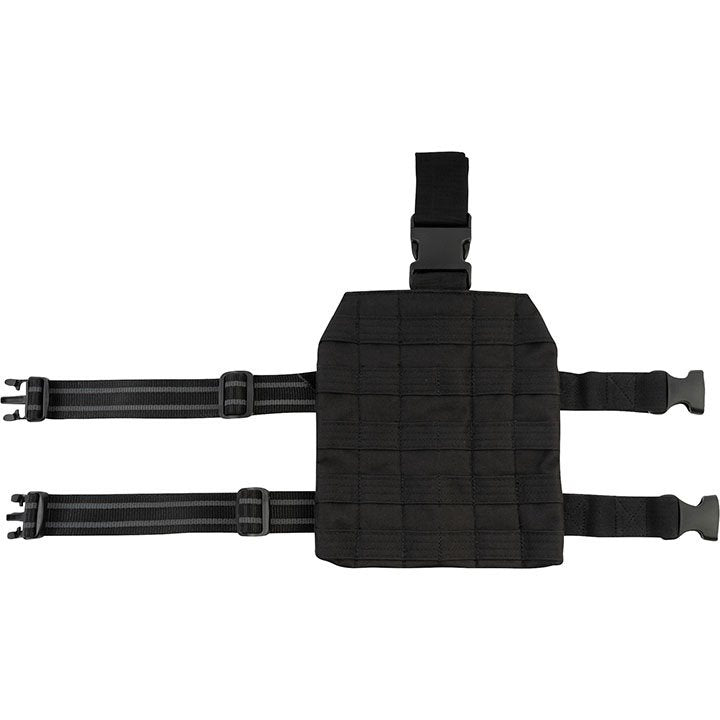 Panel muslera ELITE negro en 600D CORDURA, con cierres FASTEX, correas de ajuste y sistema PALS visible
