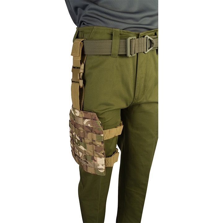 Panel de muslo ELITE en Cordura 600D con cierre FASTEX y sistema PALS
