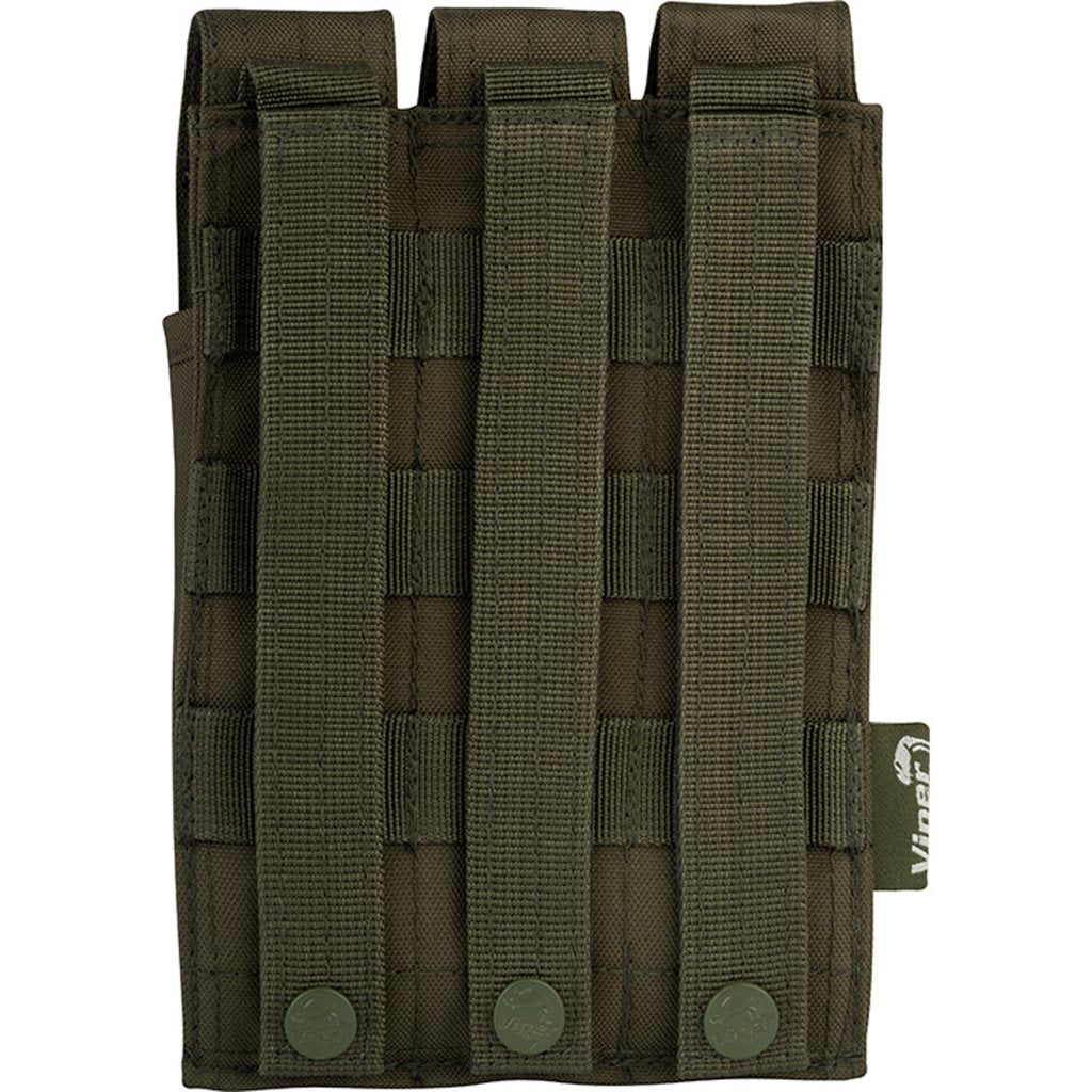 Funda para 3 cargadores MP5 verde, sistema PALS, 600D CORDURA