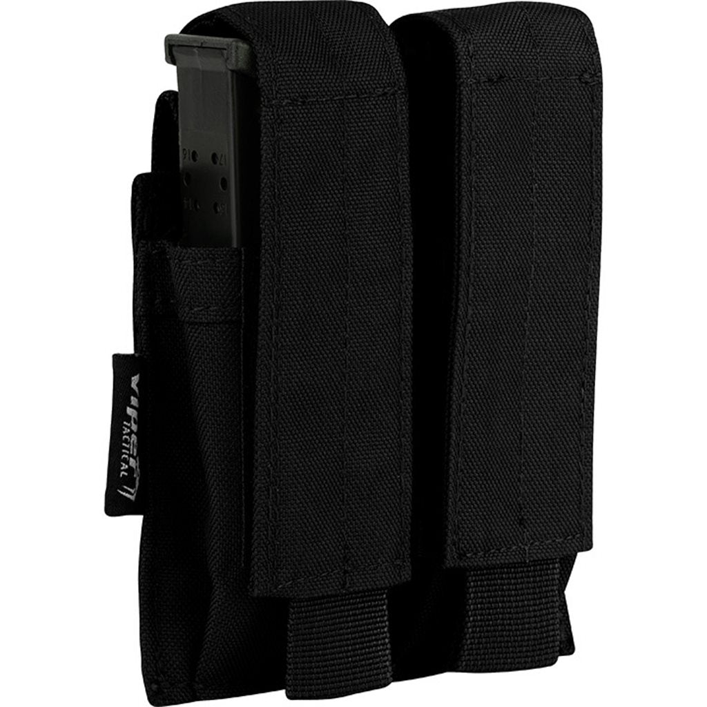 Funda para 2 cargadores de pistola negra VIPER UK, 600D Cordura, cierre de velcro y sistema PALS