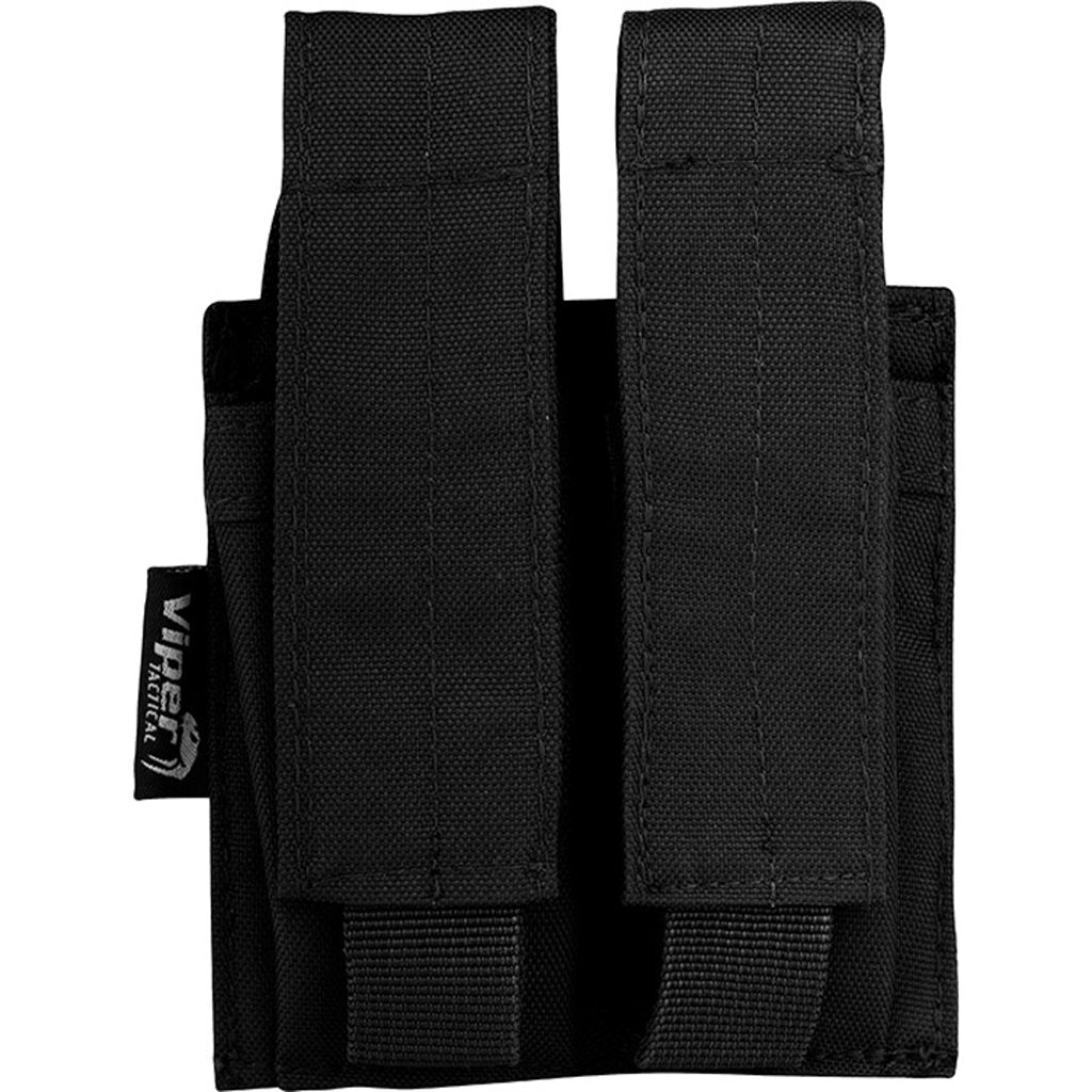 Funda para 2 cargadores de pistola negra VIPER UK, 600D Cordura, cierre de velcro y sistema PALS