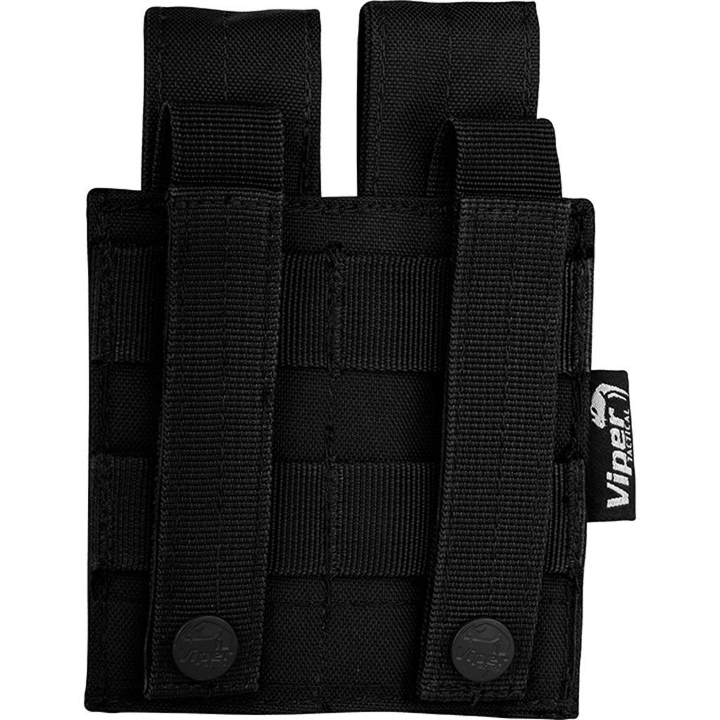 Funda para 2 cargadores de pistola negra VIPER UK, 600D Cordura, cierre de velcro y sistema PALS