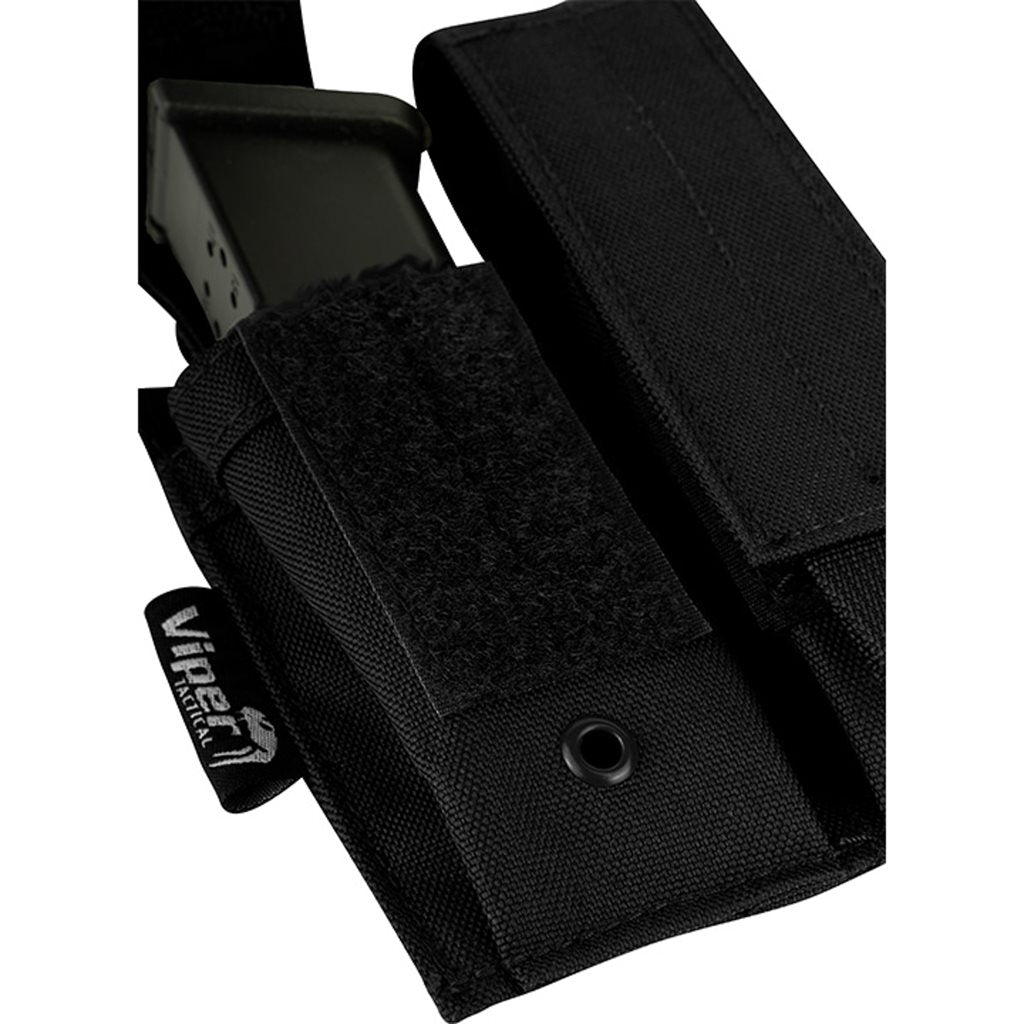Funda para 2 cargadores de pistola negra VIPER UK, 600D Cordura, cierre de velcro y sistema PALS