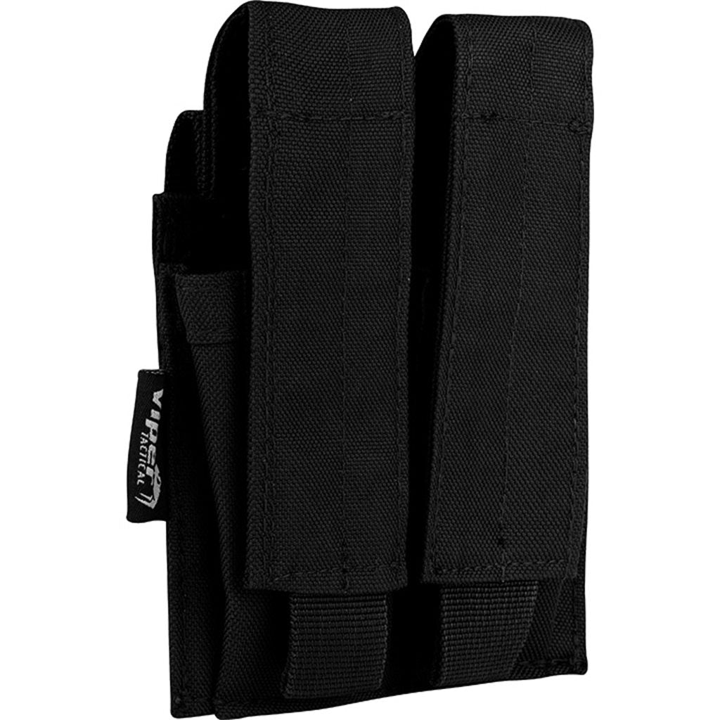 Funda para 2 cargadores de pistola negra VIPER UK, 600D Cordura, cierre de velcro y sistema PALS