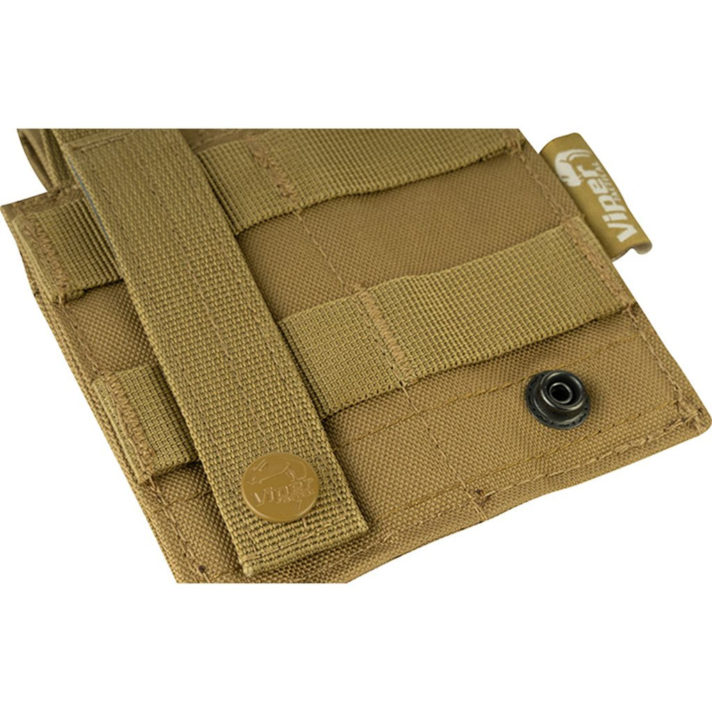 Funda para 2 cargadores de pistola negra VIPER UK, 600D Cordura, cierre de velcro y sistema PALS