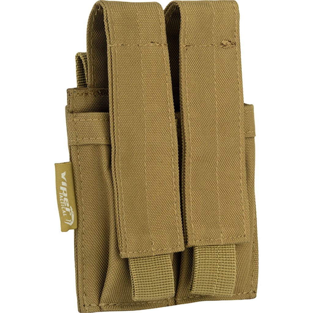 Funda para 2 cargadores de pistola negra VIPER UK, 600D Cordura, cierre de velcro y sistema PALS
