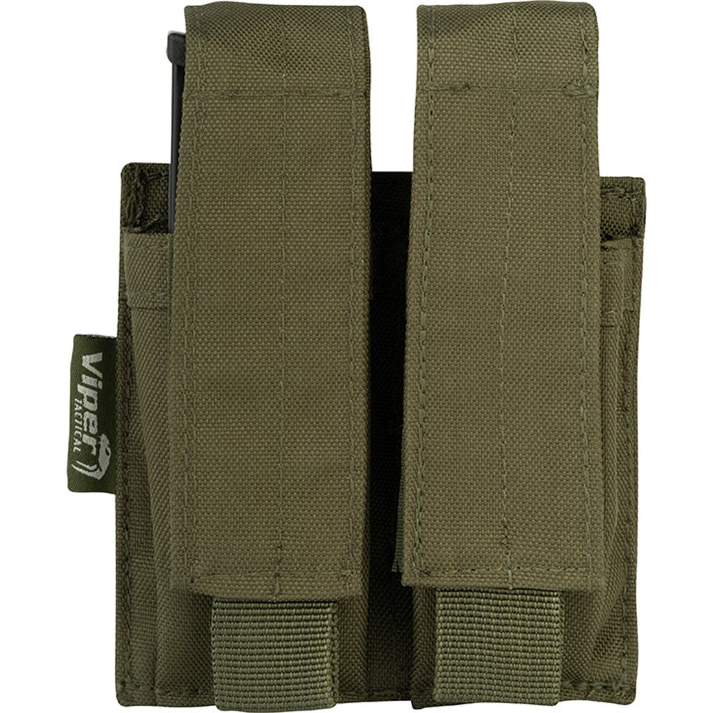 Funda para 2 cargadores de pistola negra VIPER UK, 600D Cordura, cierre de velcro y sistema PALS