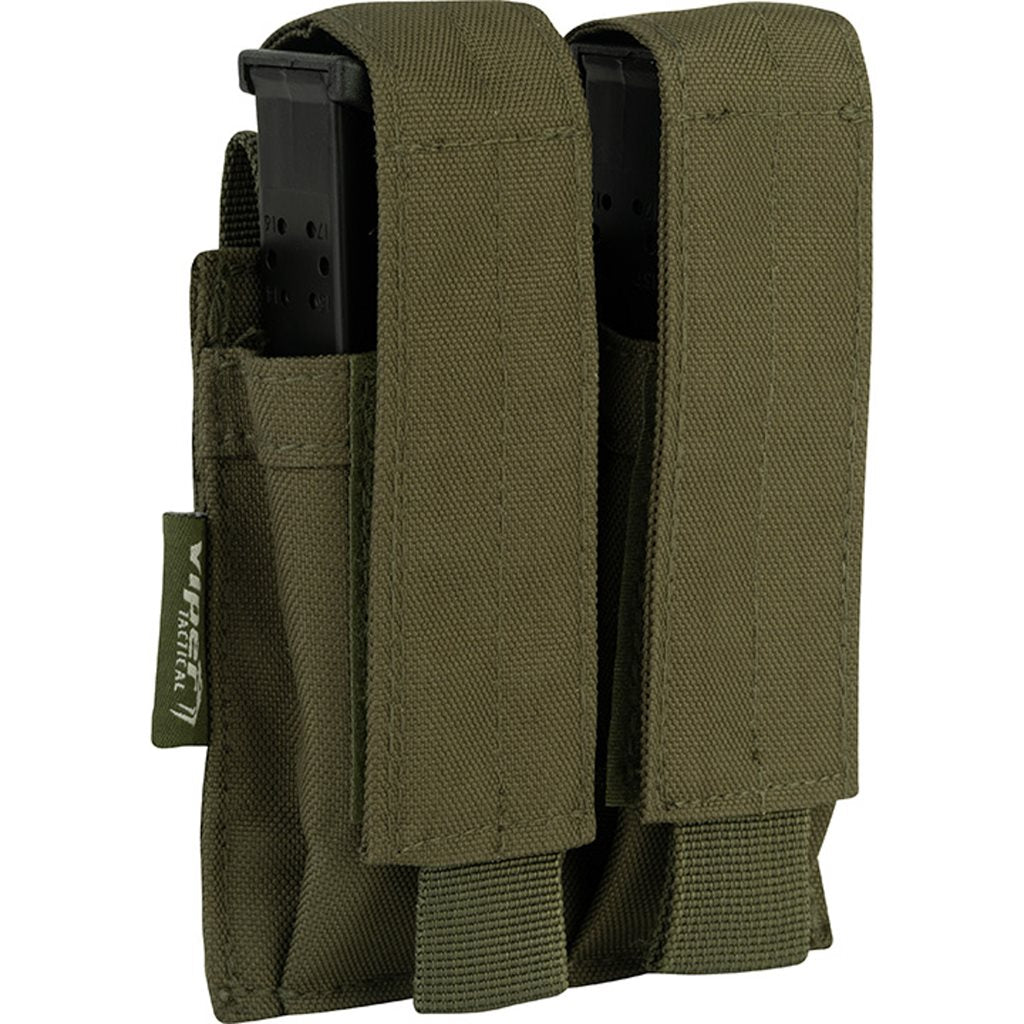 Funda para 2 cargadores de pistola negra VIPER UK, 600D Cordura, cierre de velcro y sistema PALS