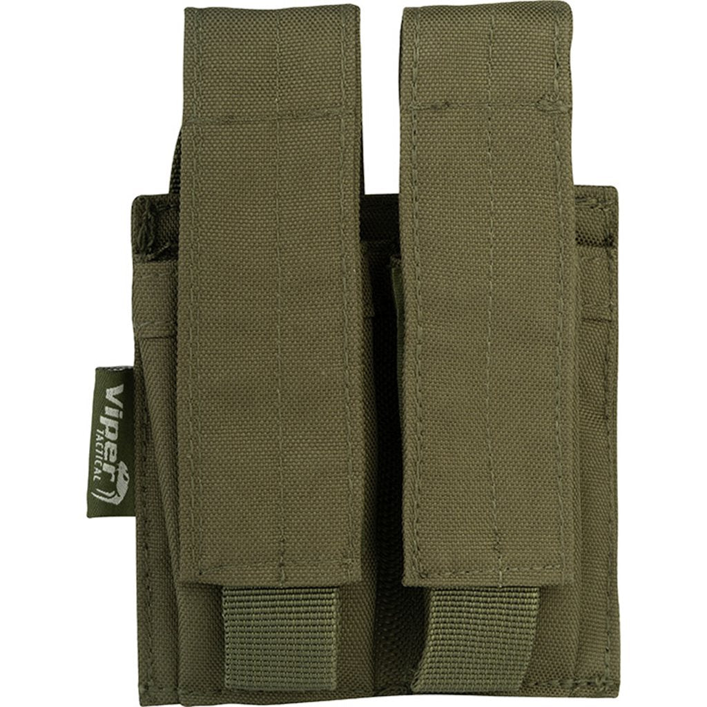 Funda para 2 cargadores de pistola negra VIPER UK, 600D Cordura, cierre de velcro y sistema PALS