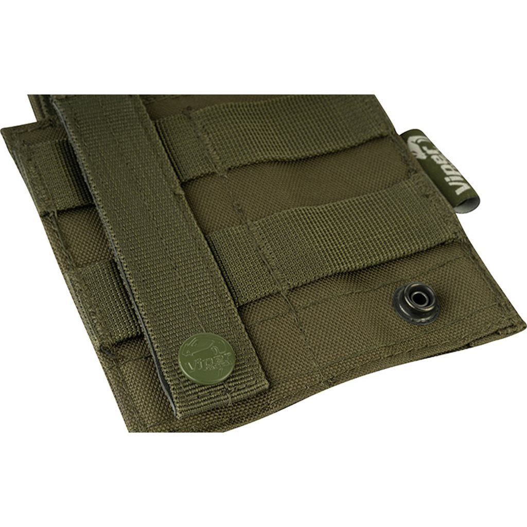 Funda para 2 cargadores de pistola negra VIPER UK, 600D Cordura, cierre de velcro y sistema PALS