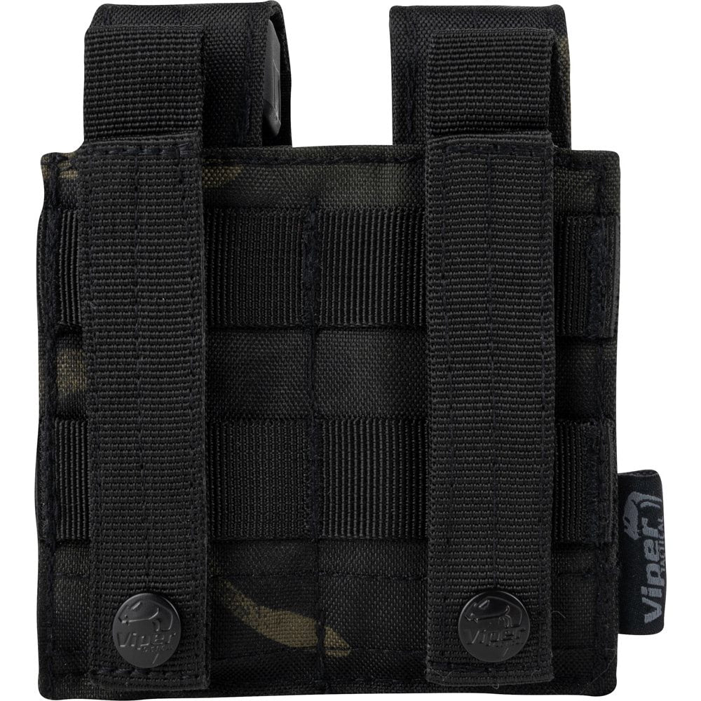 Funda para 2 cargadores de pistola negra VIPER UK, 600D Cordura, cierre de velcro y sistema PALS