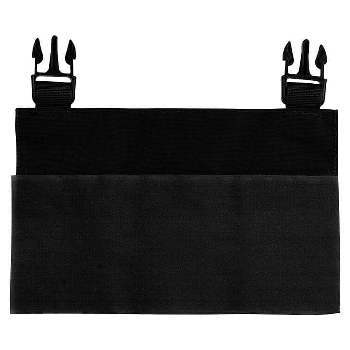 Plataforma frontal SMG para chaleco VX en color negro, vista del panel delantero con bolsillos elásticos.