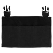 Plataforma frontal SMG para chaleco VX en color negro, vista del panel delantero con bolsillos elásticos.
