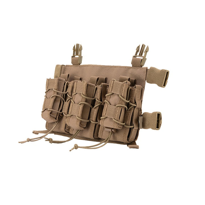 Plataforma frontal VX MAG RIG negra con tres portacargadores asegurados por cordón elástico
