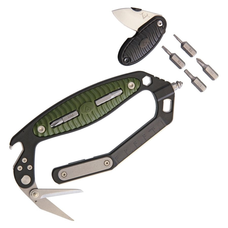 Multitool C.R.A.B. en estuche de regalo con navaja plegable y accesorios