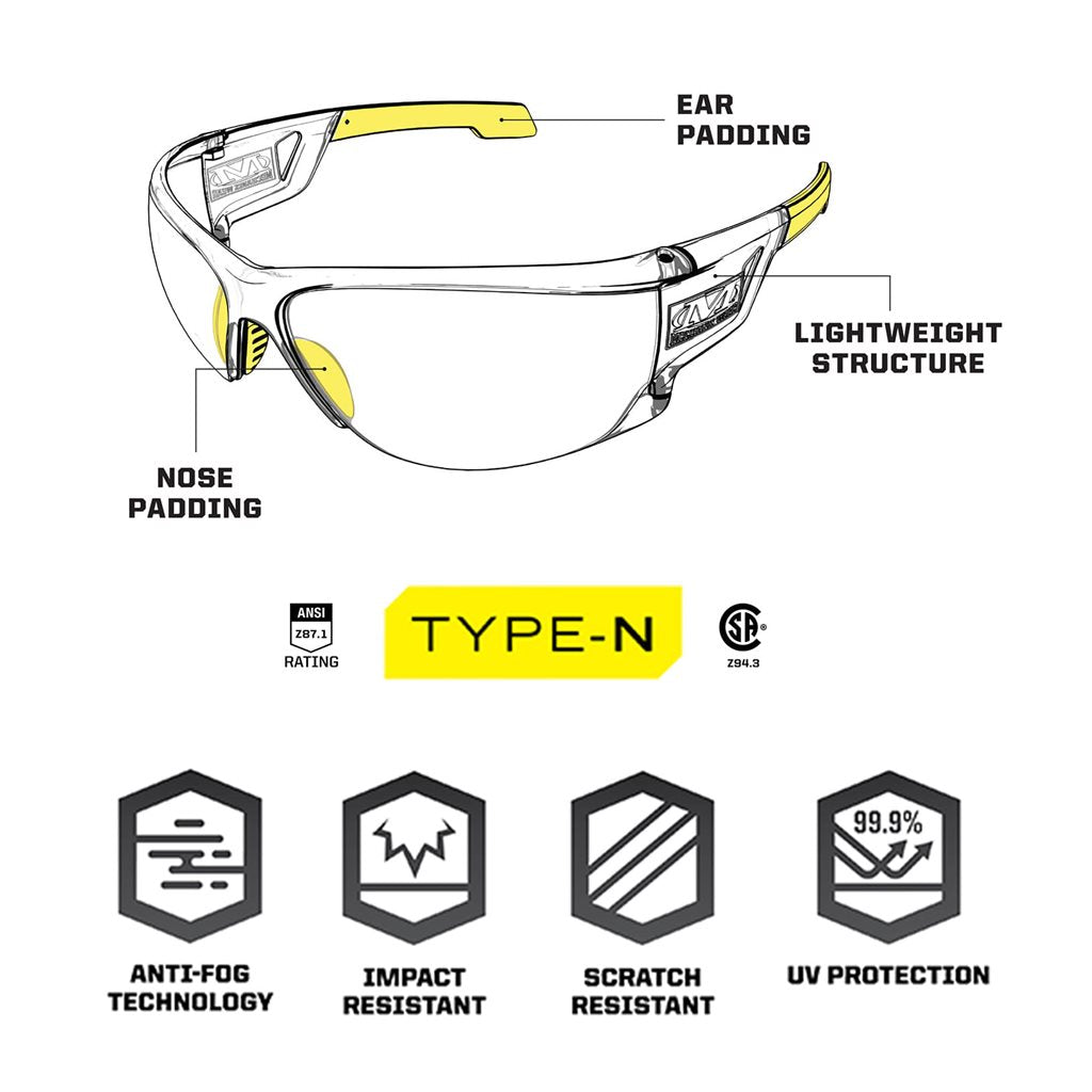Gafas de seguridad TYPE-N transparentes VNS2-10AA-PE