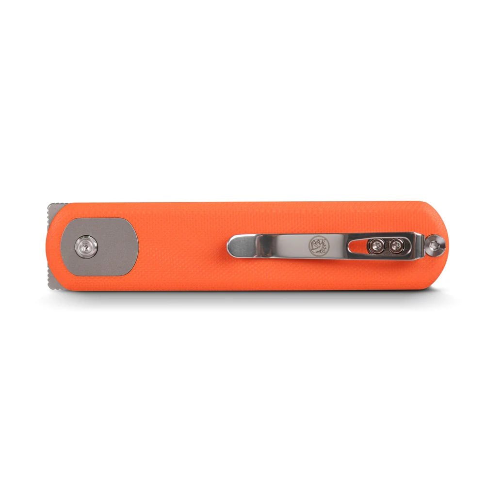 Navaja plegable CORGI naranja con filo liso, diseño gentleman, tamaño EDC
