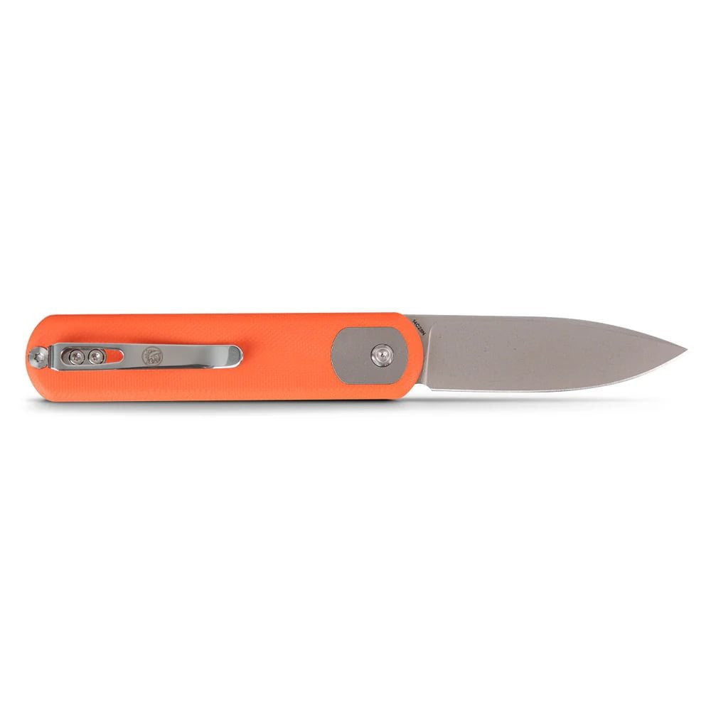 Navaja plegable CORGI naranja con filo liso, diseño gentleman, tamaño EDC