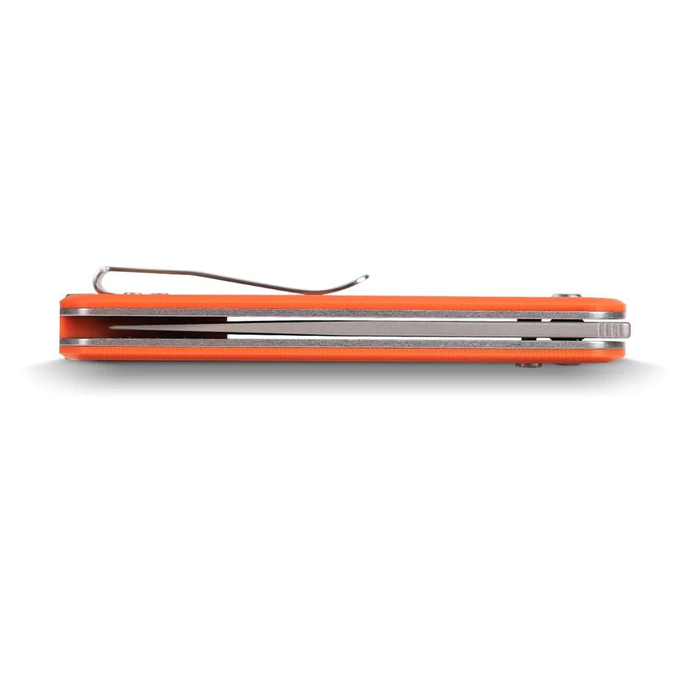 Navaja plegable CORGI naranja con filo liso, diseño gentleman, tamaño EDC