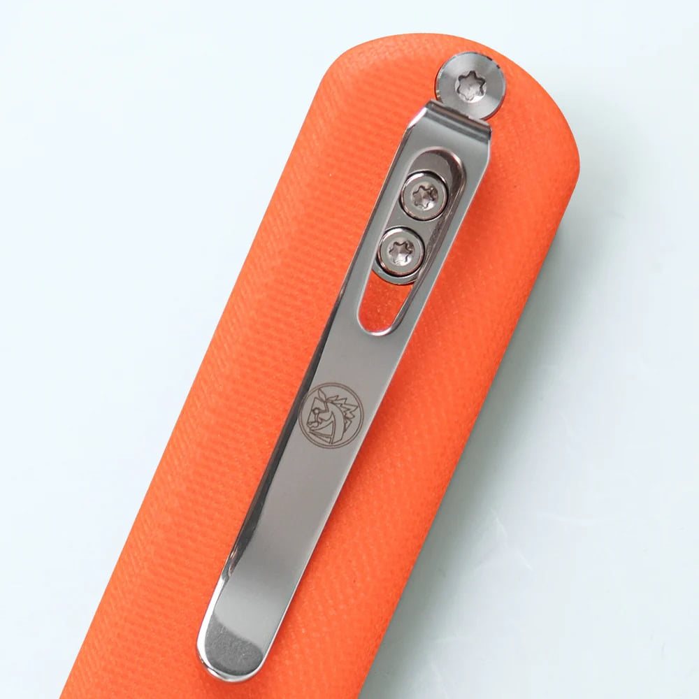 Navaja plegable CORGI naranja con filo liso, diseño gentleman, tamaño EDC